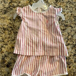 Ralph Lauren White and Pink Striped girls set